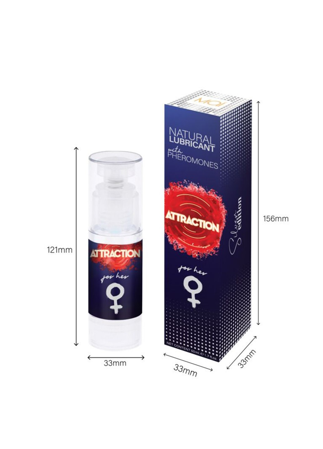 Змазка на водній основі Attraction for Her (50 мл) з феромонами для неї MAI (254785215)