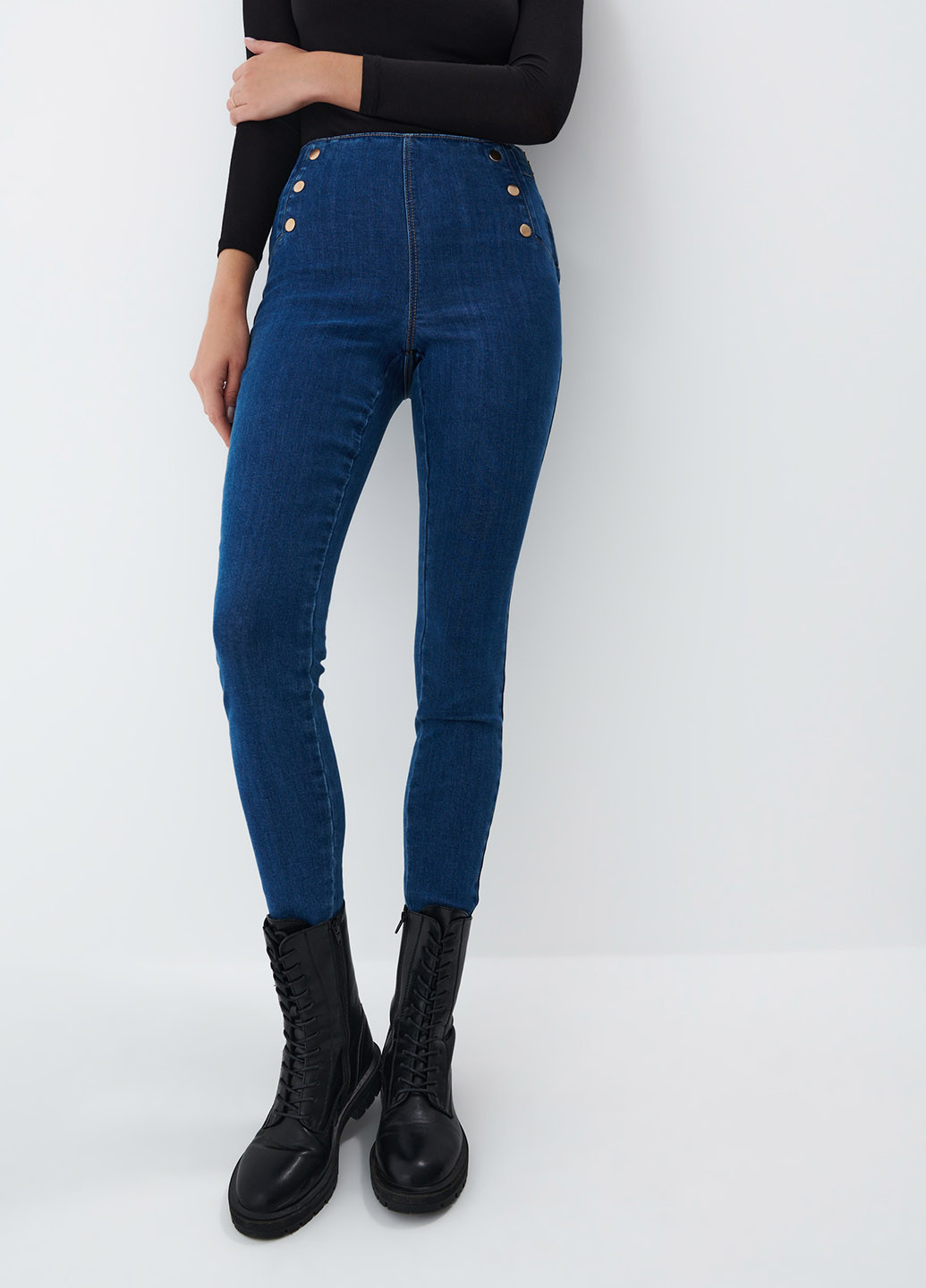 Темно-синие демисезонные джеггинсы Mohito