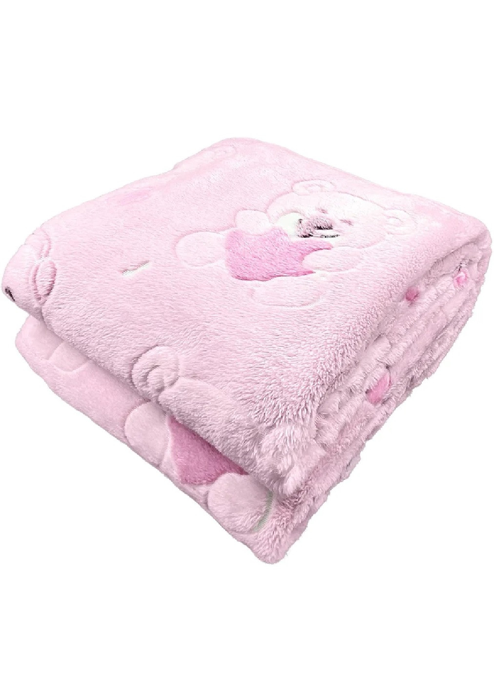 Детский плед светящийся в темноте покрывало одеяло микрофибра 100х135 см (473627-Prob) Розовый с мишками Unbranded (255708281)