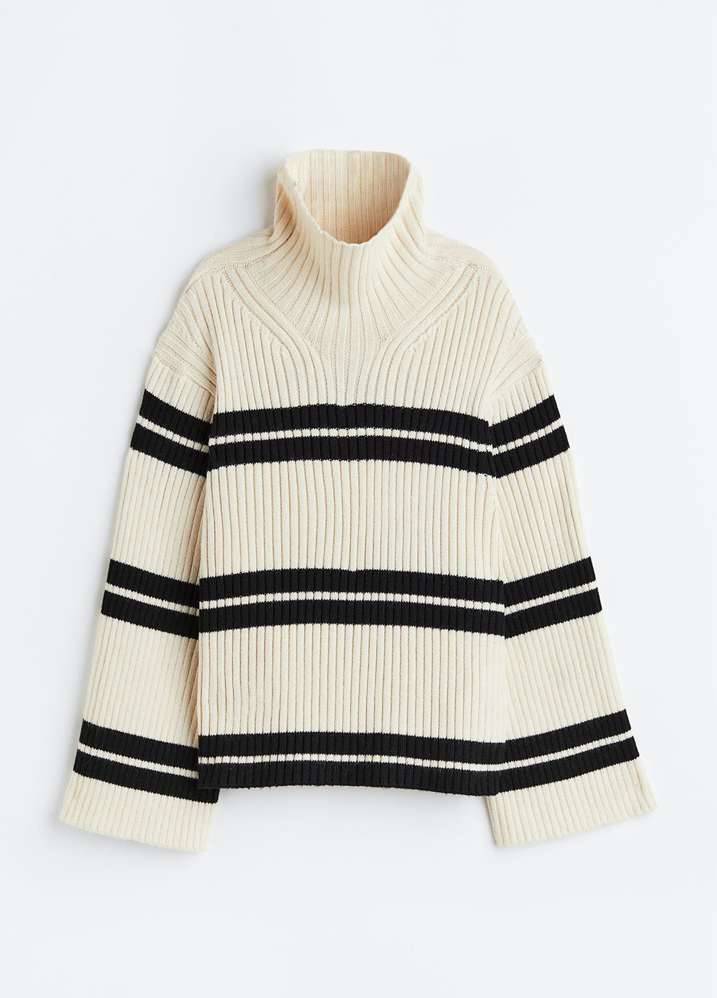 Молочный зимний светр зимовий вільного крою H&M