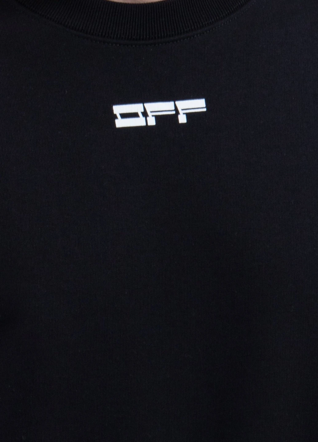 Чорний чорний світшот із принтом на спині Off-White однотонний (251176524)