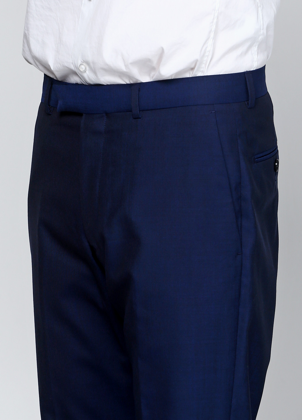 Темно-синие классические демисезонные прямые брюки Howick