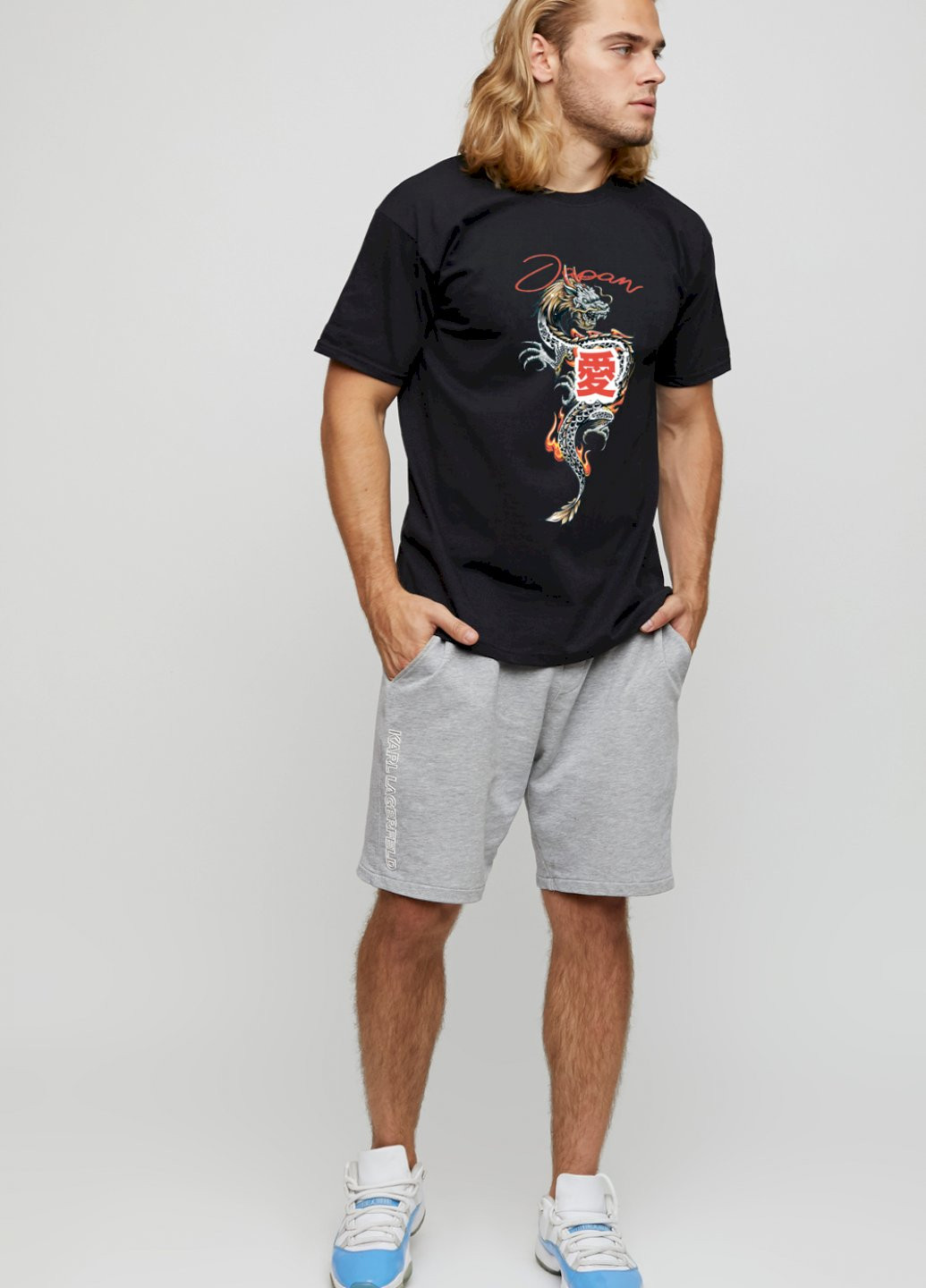 Чорна футболка чоловіча basic /air print/ YAPPI