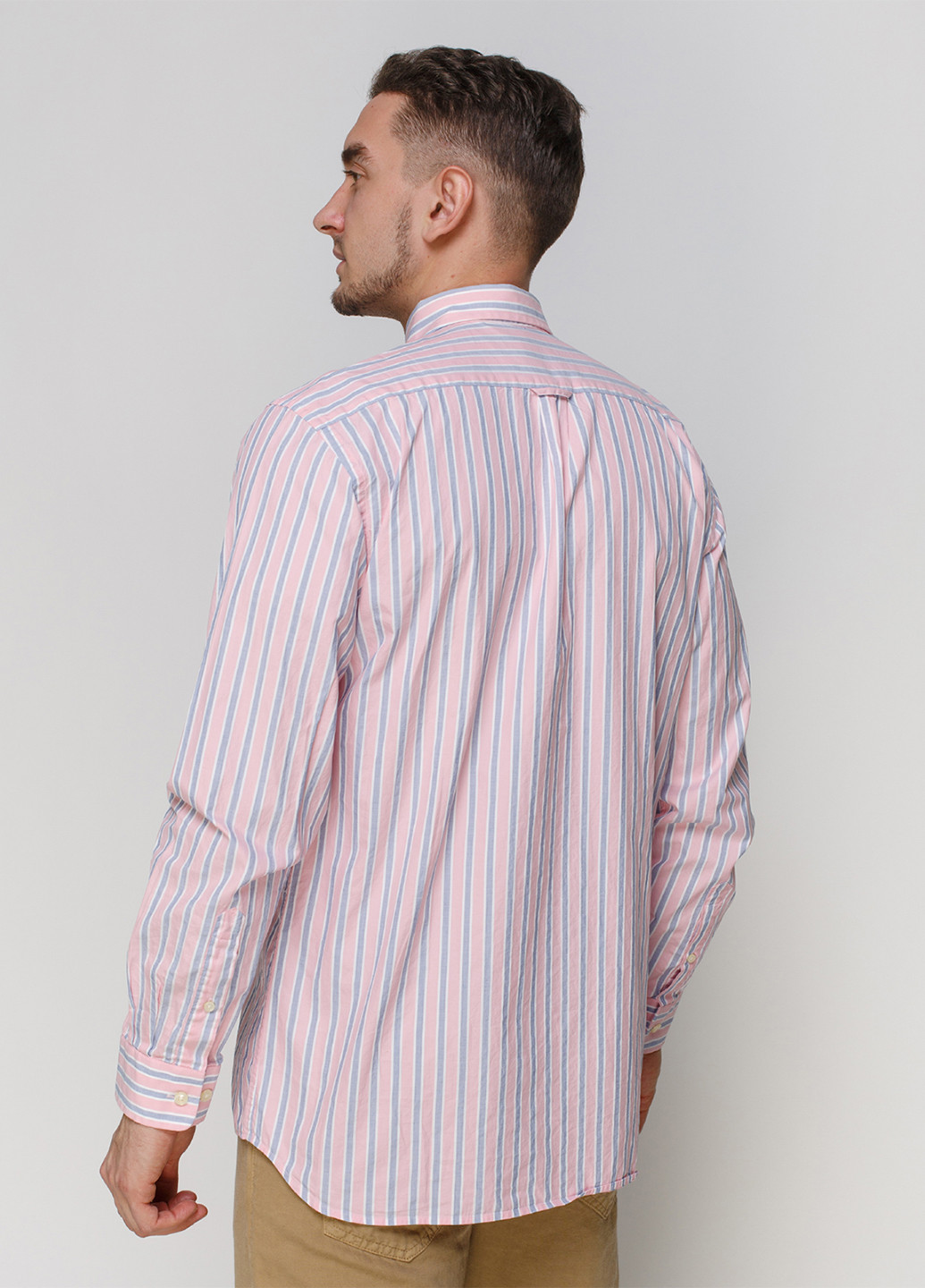 Розовая кэжуал рубашка в полоску Gant с длинным рукавом