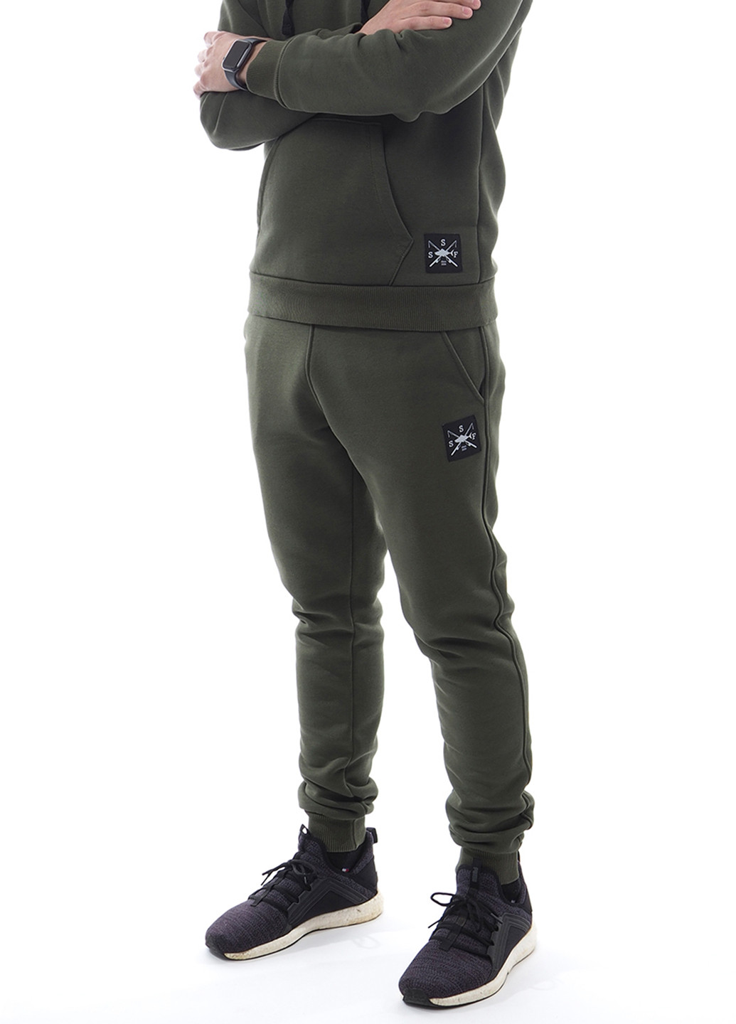 Оливковый (хаки) демисезонный теплые спортивные штаны SSF Rock Man