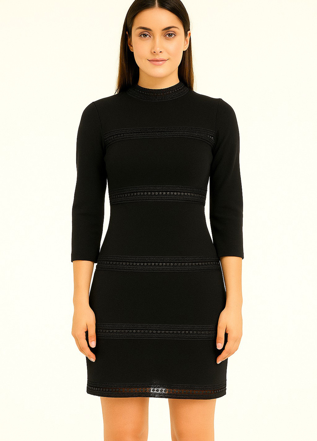 Черное кэжуал платье футляр Sassofono однотонное