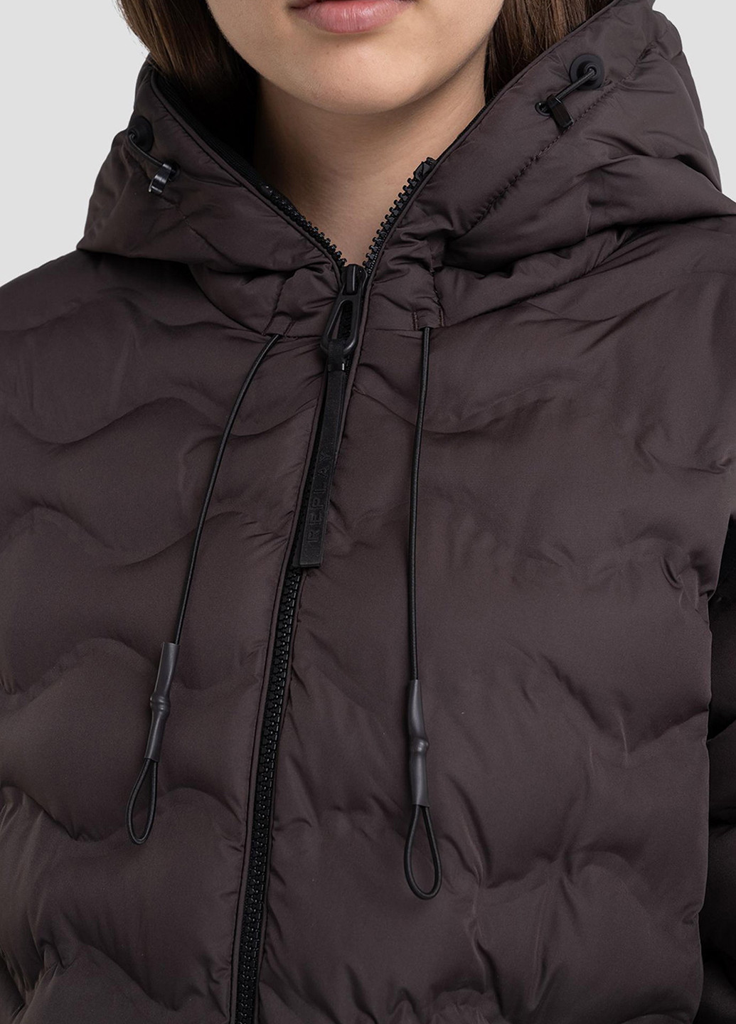 Темно-коричневая зимняя куртка Replay