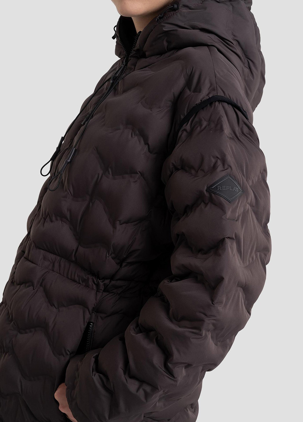 Темно-коричневая зимняя куртка Replay