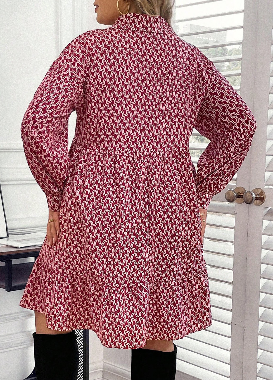 Комбінована кежуал сукня а-силует SHEIN з орнаментом