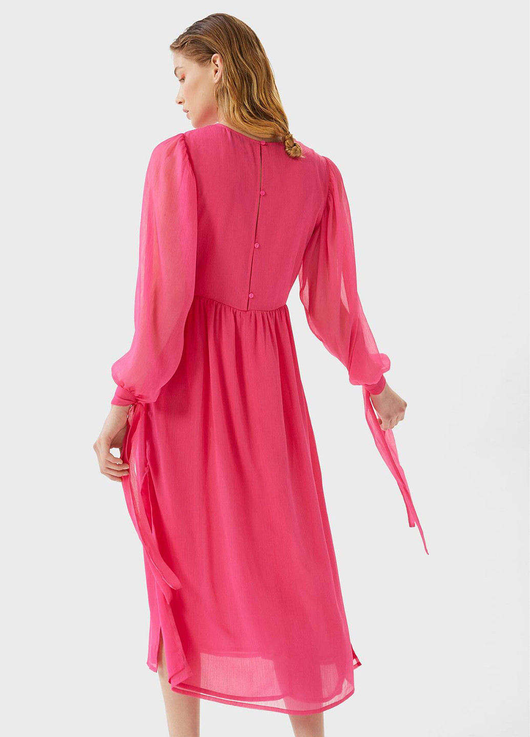 Розовое кэжуал платье Stradivarius однотонное