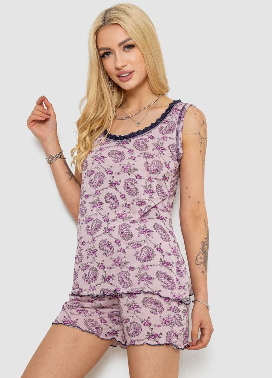 Сиреневая всесезон пижама (майка, шорты) майка + шорты Ager