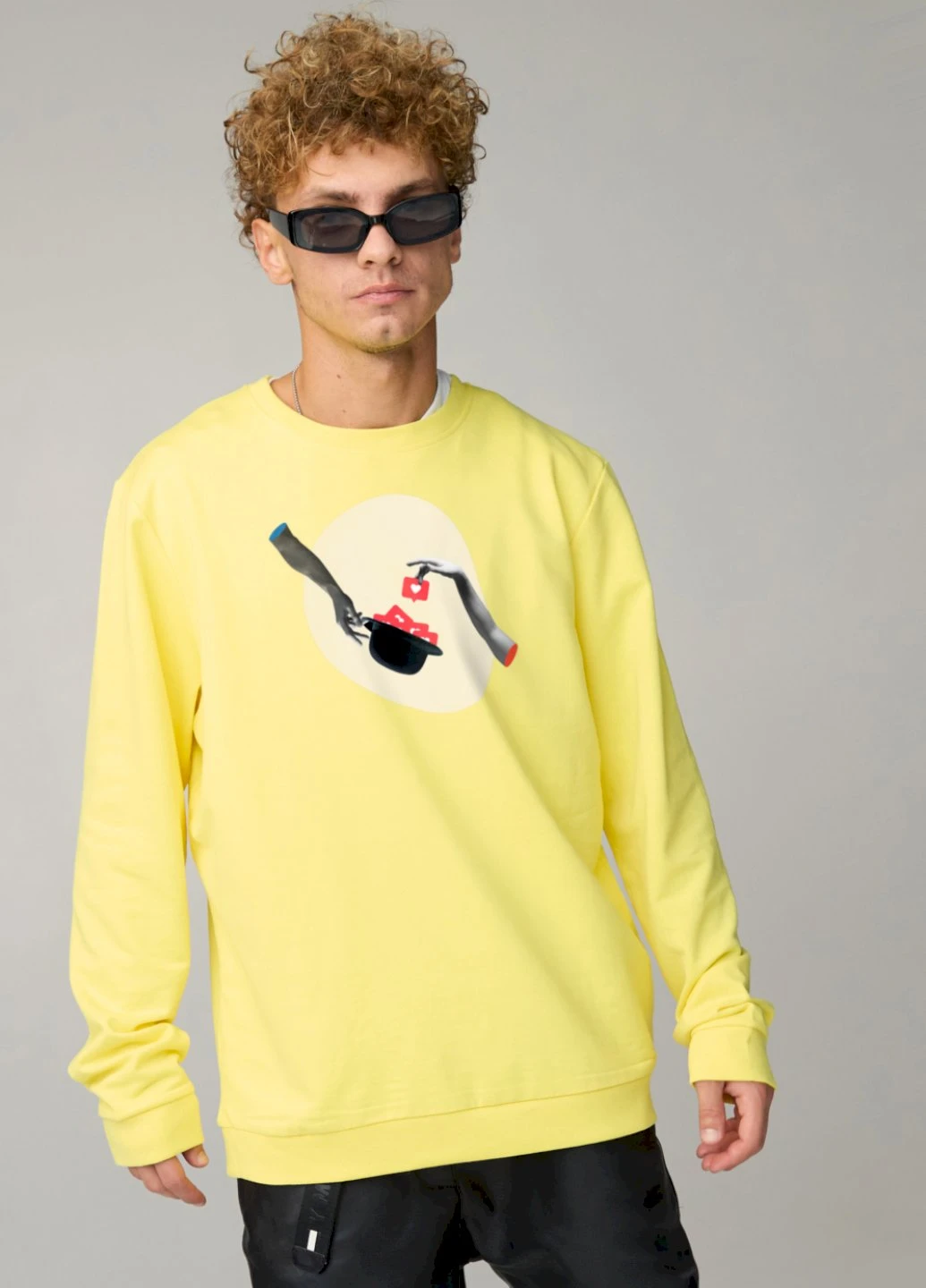 Жовтий свитшот мужской oversize /no flis/ YAPPI малюнок (254557593)