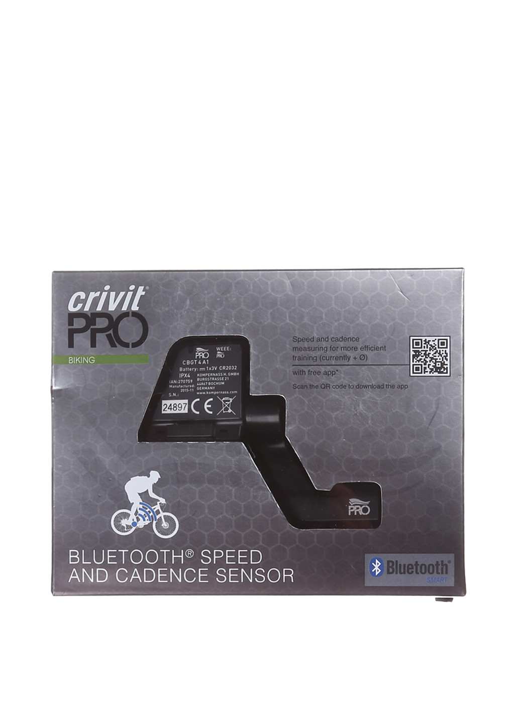 Bluetooth сенсор скорости со звуковым сенсором для велосипедов Crivit (71130785)