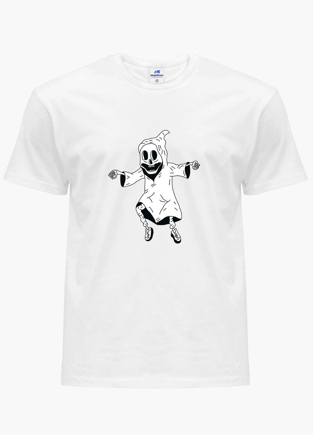Белая футболка мужская скелет (skeleton) белый (9223-2085) xxl MobiPrint