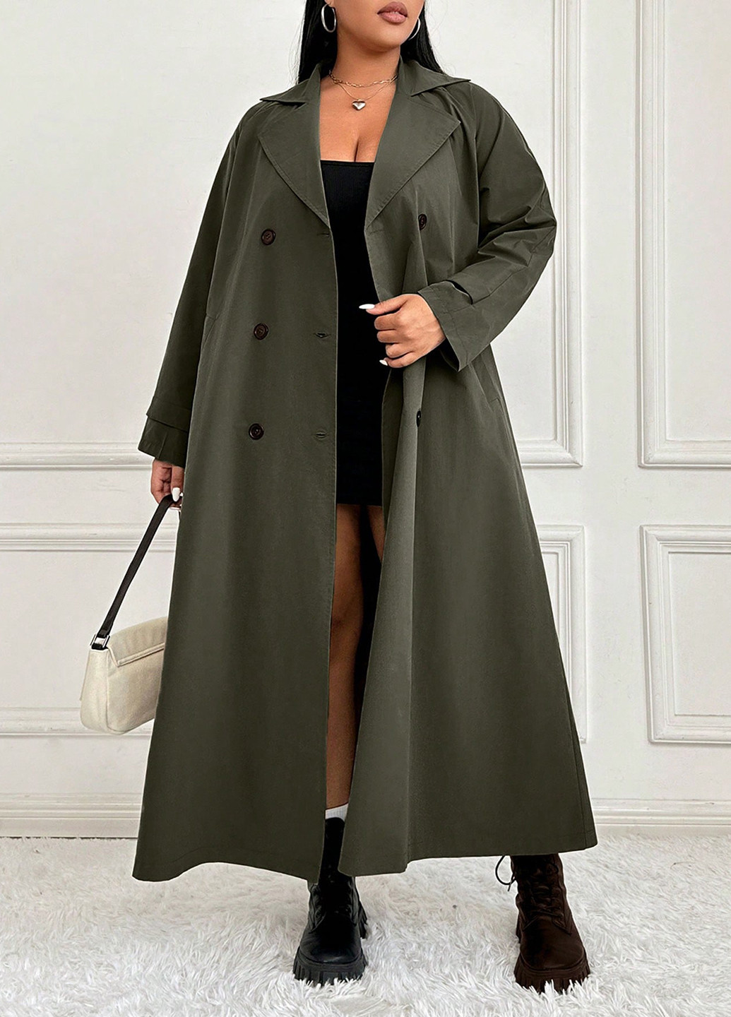 Плащ SHEIN тренчкот на пуговицах демисезон (342719364)