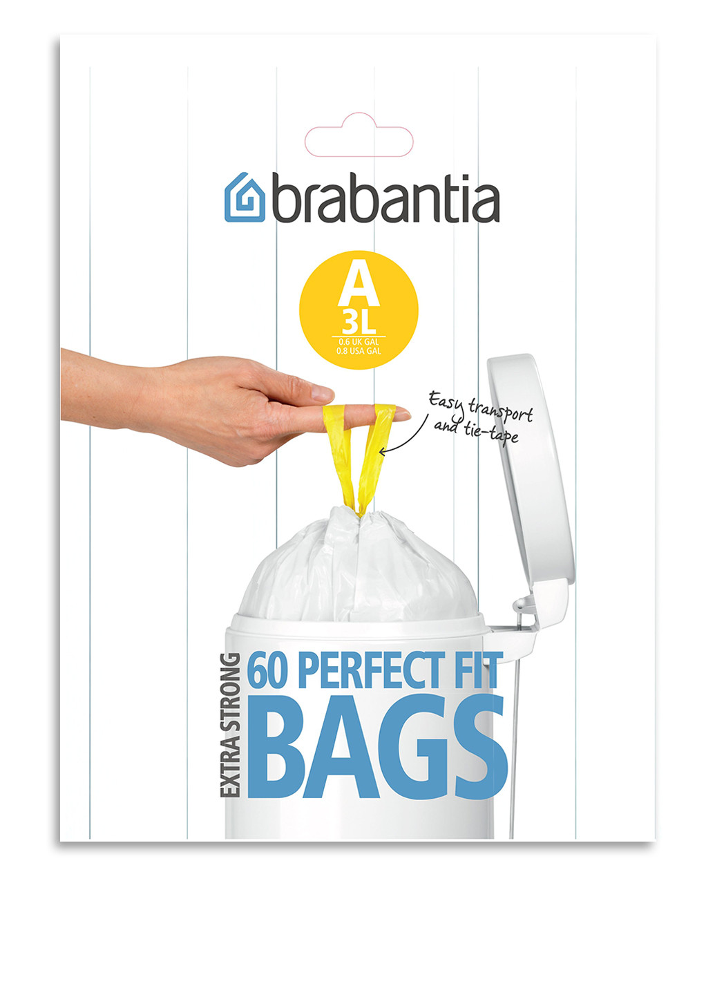Мешки для мусора (60 шт), 3 л Brabantia однотонный прозрачный