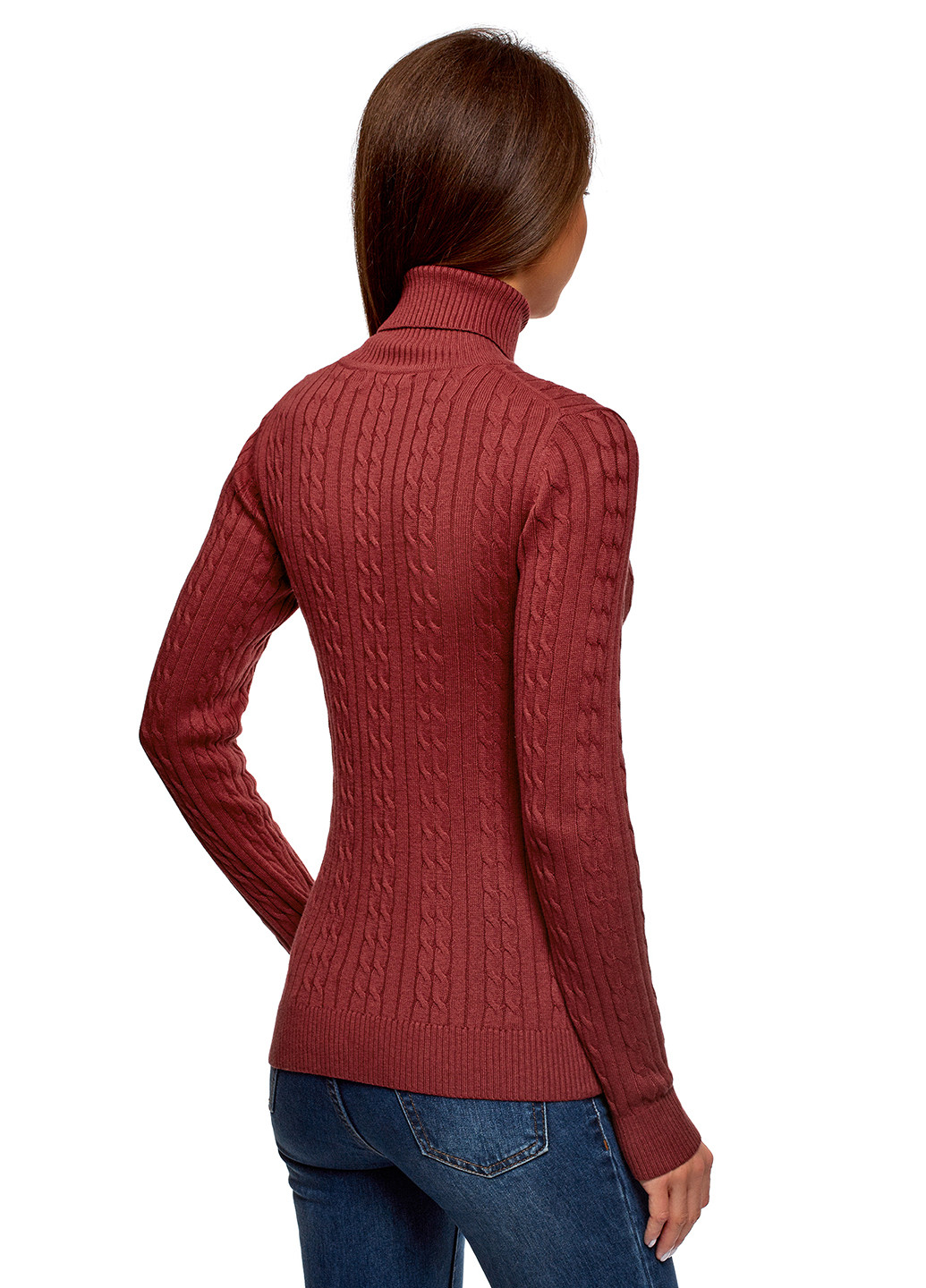 Красный демисезонный свитер хомут Oodji