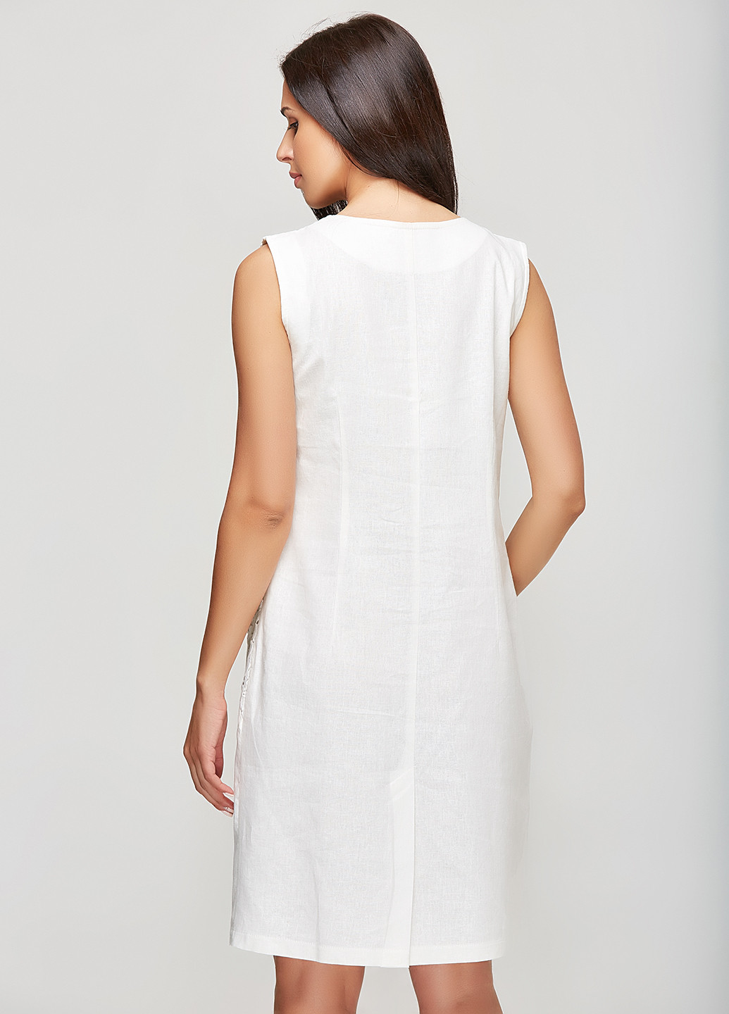 Молочное кэжуал платье DANNA с абстрактным узором