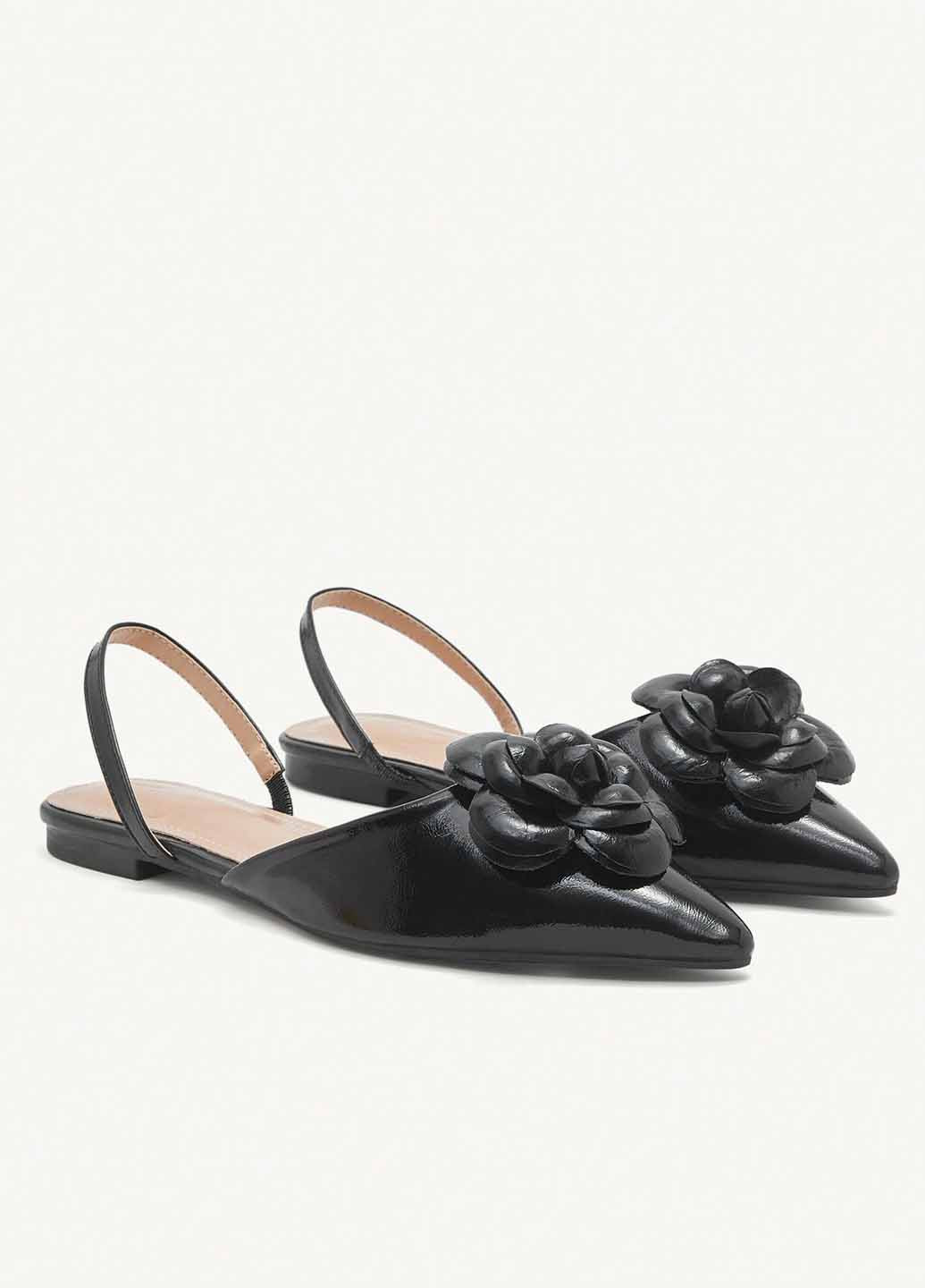 SHEIN Туфлі слінгбекі чорний з поліуретан, штучна шкіра, китай — демісезон (367003989)