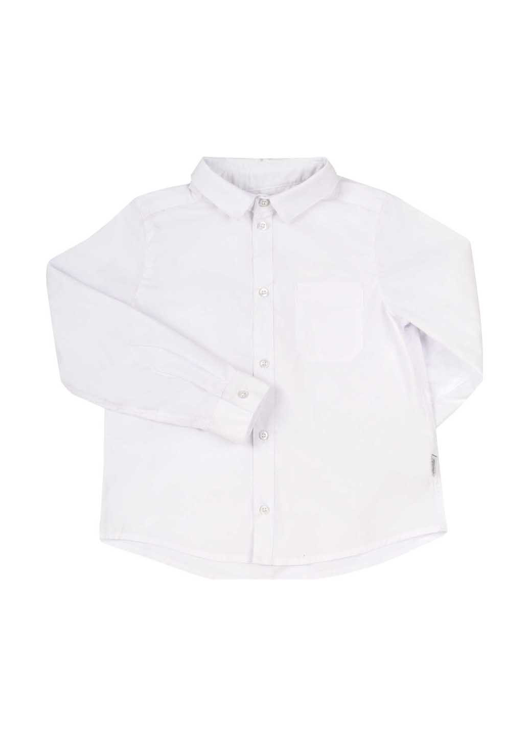 Белая классическая рубашка однотонная Бемби