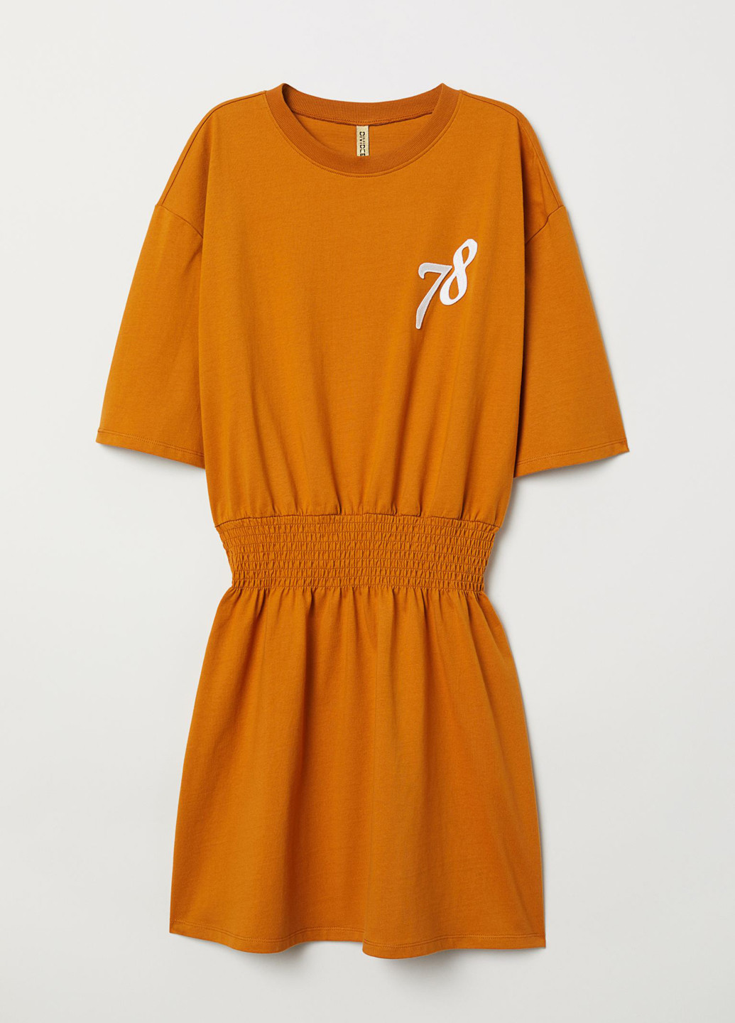 Гірчична кежуал сукня сукня-футболка H&M однотонна