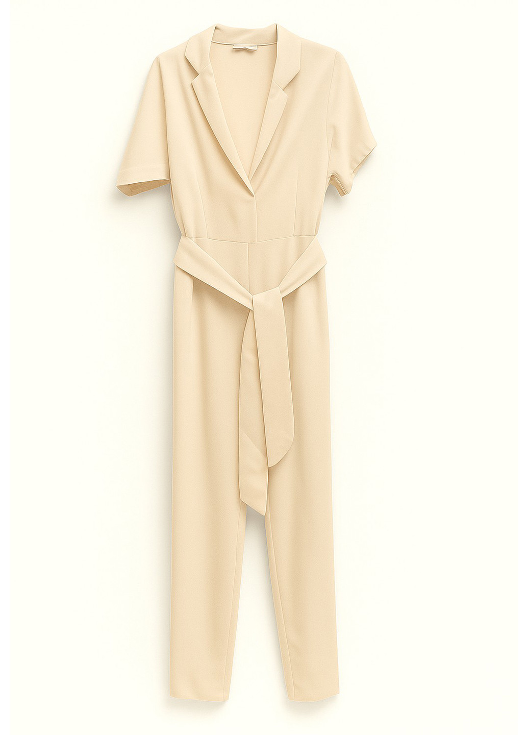 Комбинезон Sassofono комбинезон-брюки однотонный бежевый кэжуал вискоза