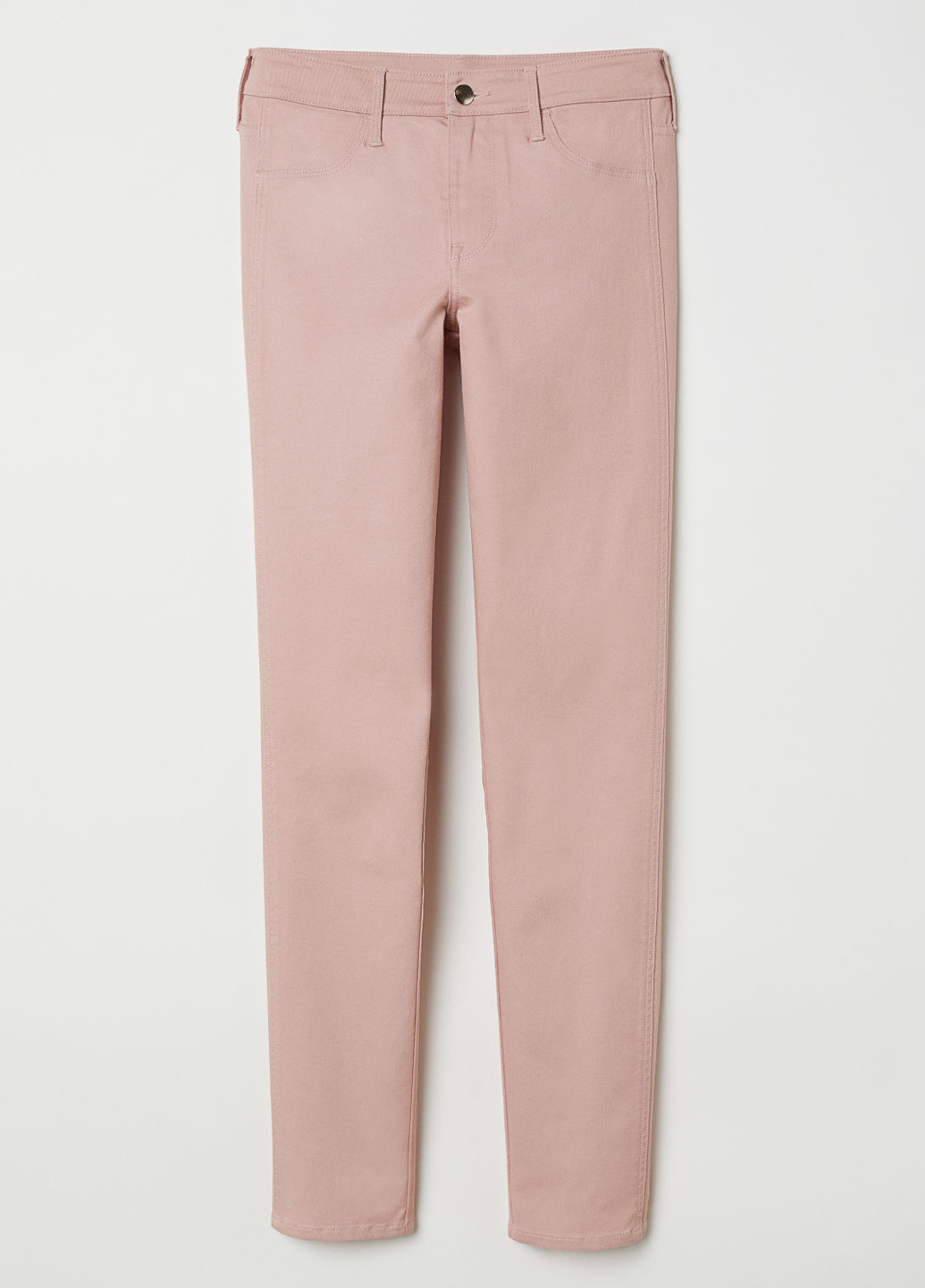 Розовые демисезонные зауженные джинсы H&M