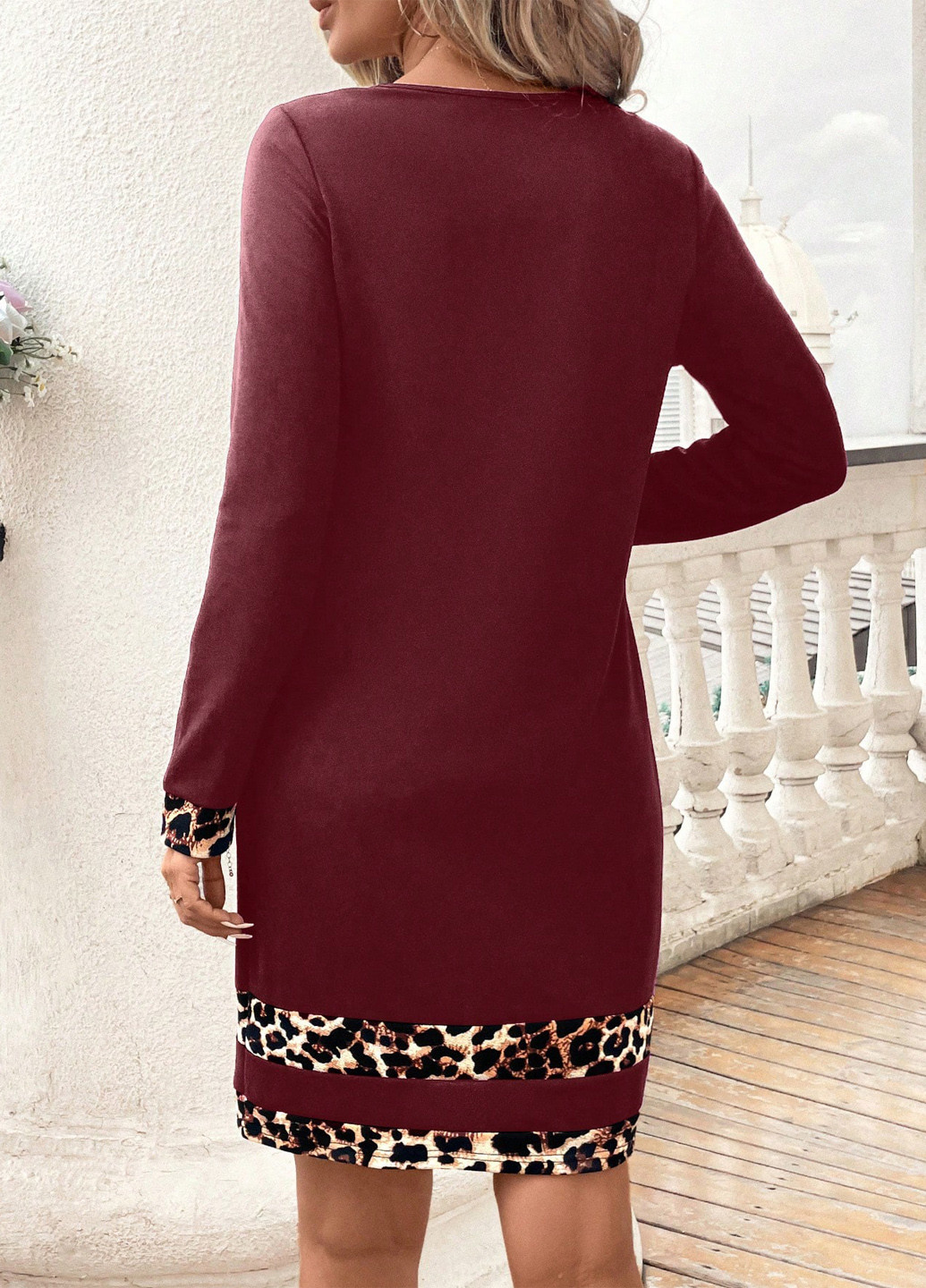 Комбінована кежуал сукня а-силует SHEIN леопардовий
