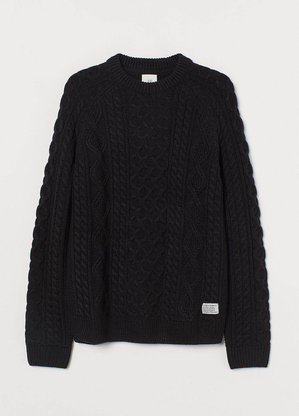 Черный зимний свитер джемпер H&M