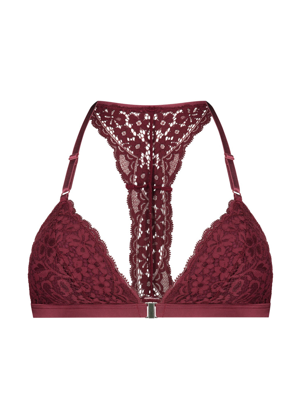 Бордовый бралетт бюстгальтер Hunkemoller без косточек полиамид, кружево