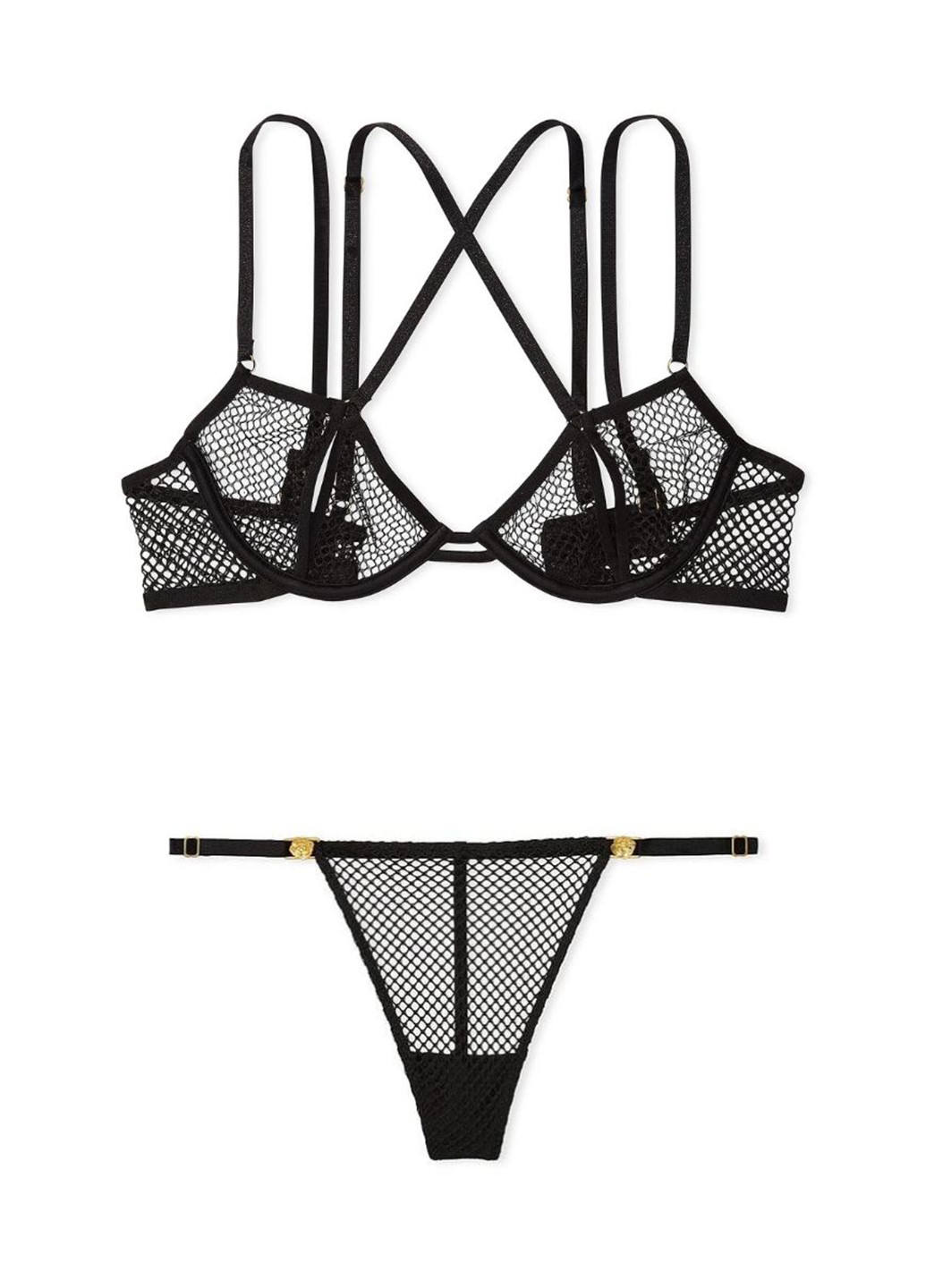 Черный демисезонный комплект (бюстгальтер, трусики) Victoria's Secret