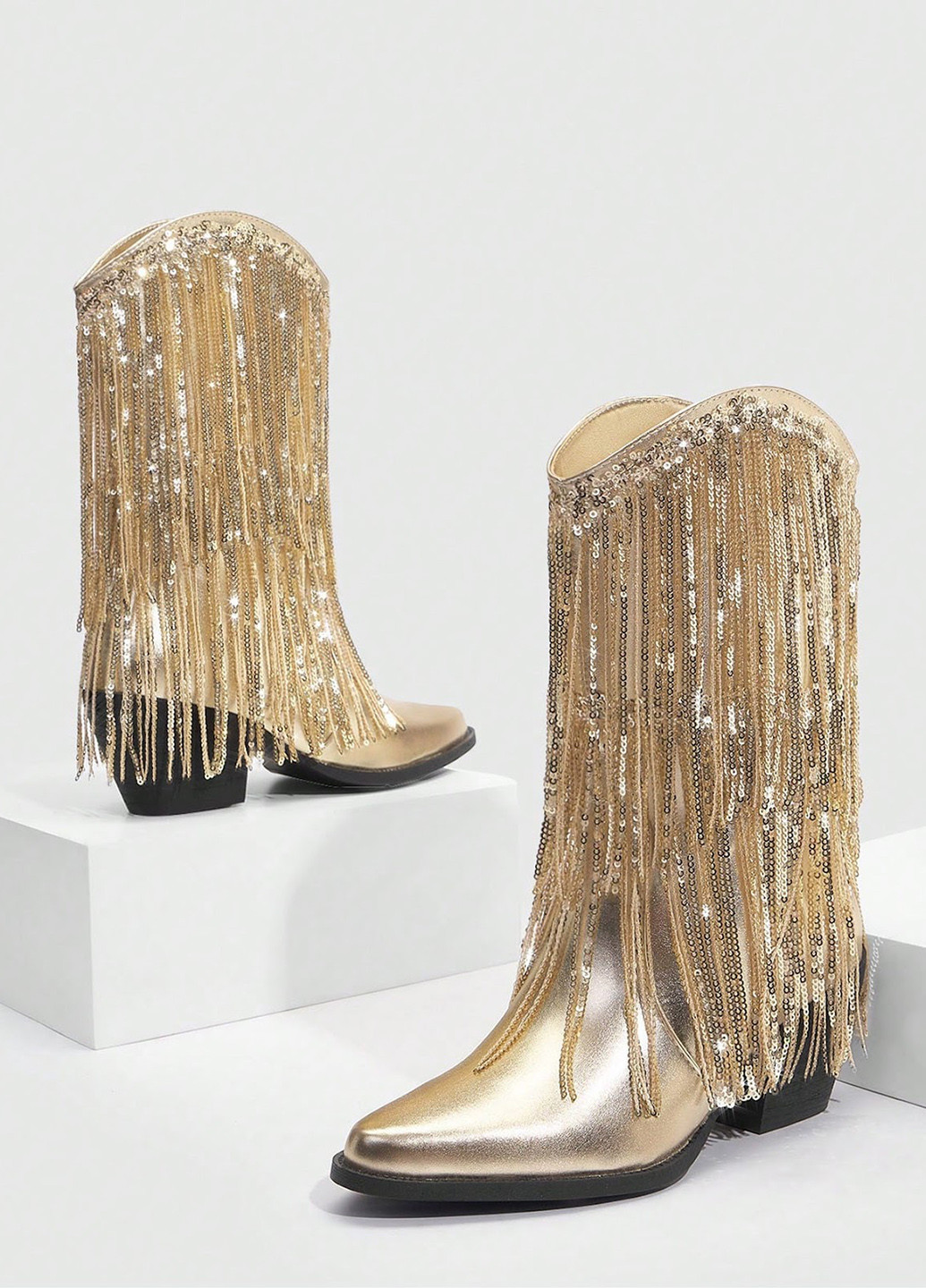 Золотые осенние сапоги SHEIN