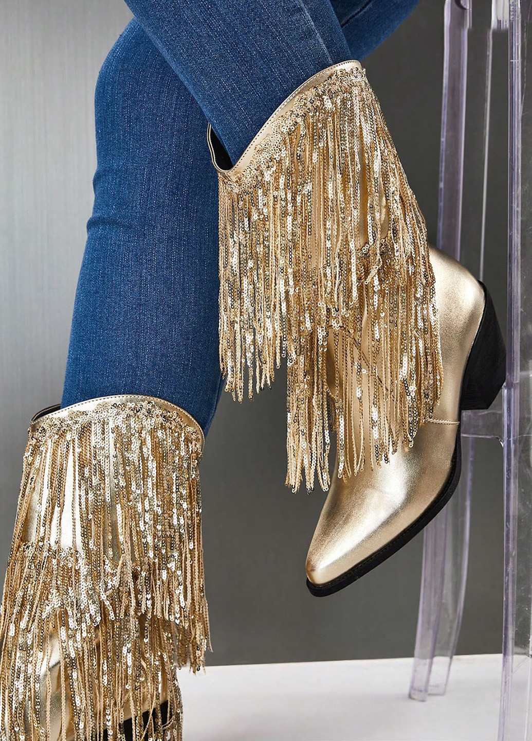 Золотые осенние сапоги SHEIN