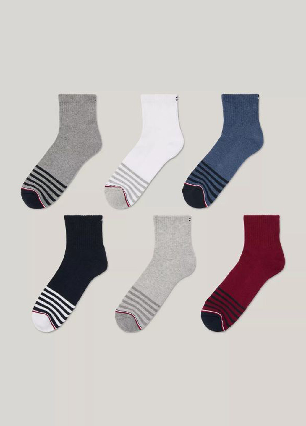 Комбіновані шкарпетки (6 пар) Tommy Hilfiger смужки (324631914)