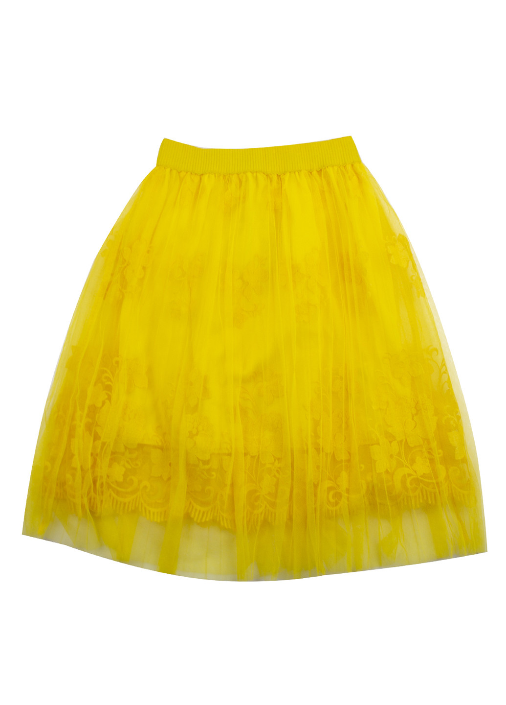 Желтая кэжуал однотонная юбка Kids Star миди