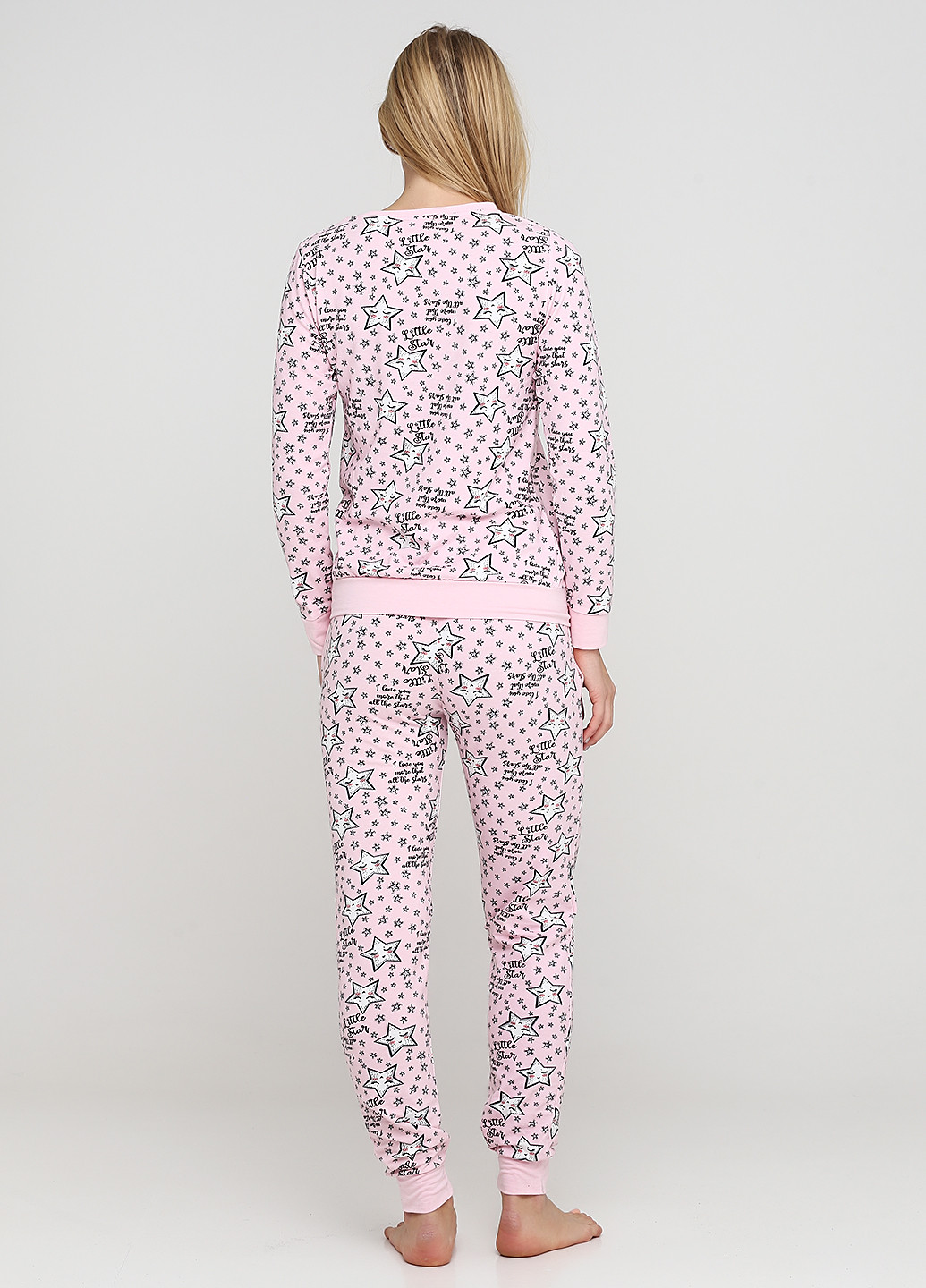 Розовая всесезон пижама (лонгслив, брюки) лонгслив + брюки Pijamoni