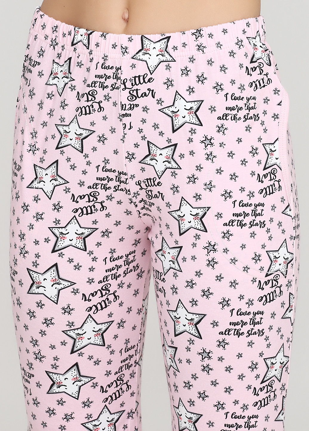Розовая всесезон пижама (лонгслив, брюки) лонгслив + брюки Pijamoni
