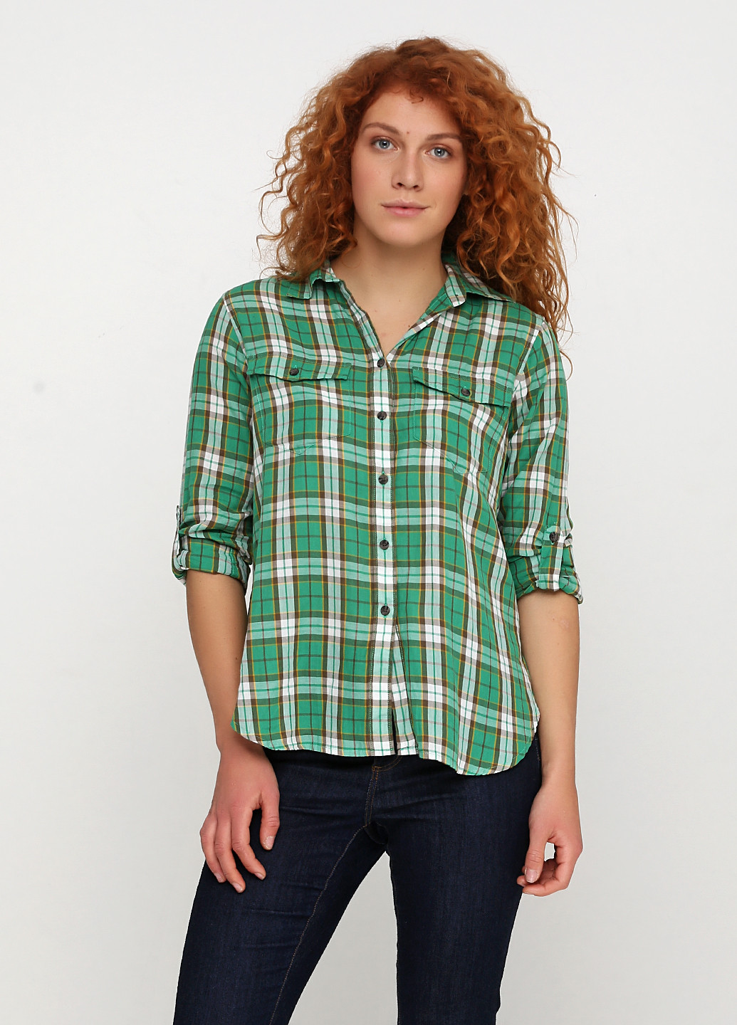 Зеленая кэжуал рубашка в клетку Ralph Lauren