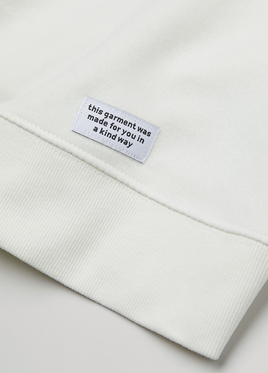 Світшот H&M - Вільний крій однотонний білий кежуал бавовна - (289160185)