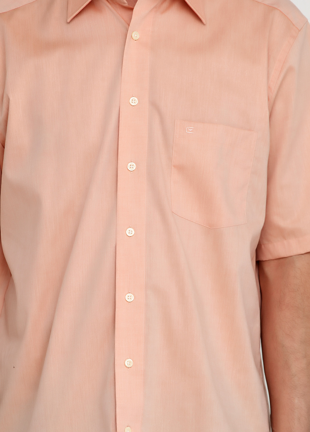 Розовая кэжуал рубашка однотонная Casa Moda с коротким рукавом
