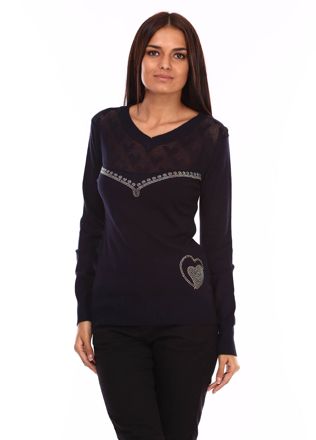Темно-синий демисезонный пуловер пуловер LFHS