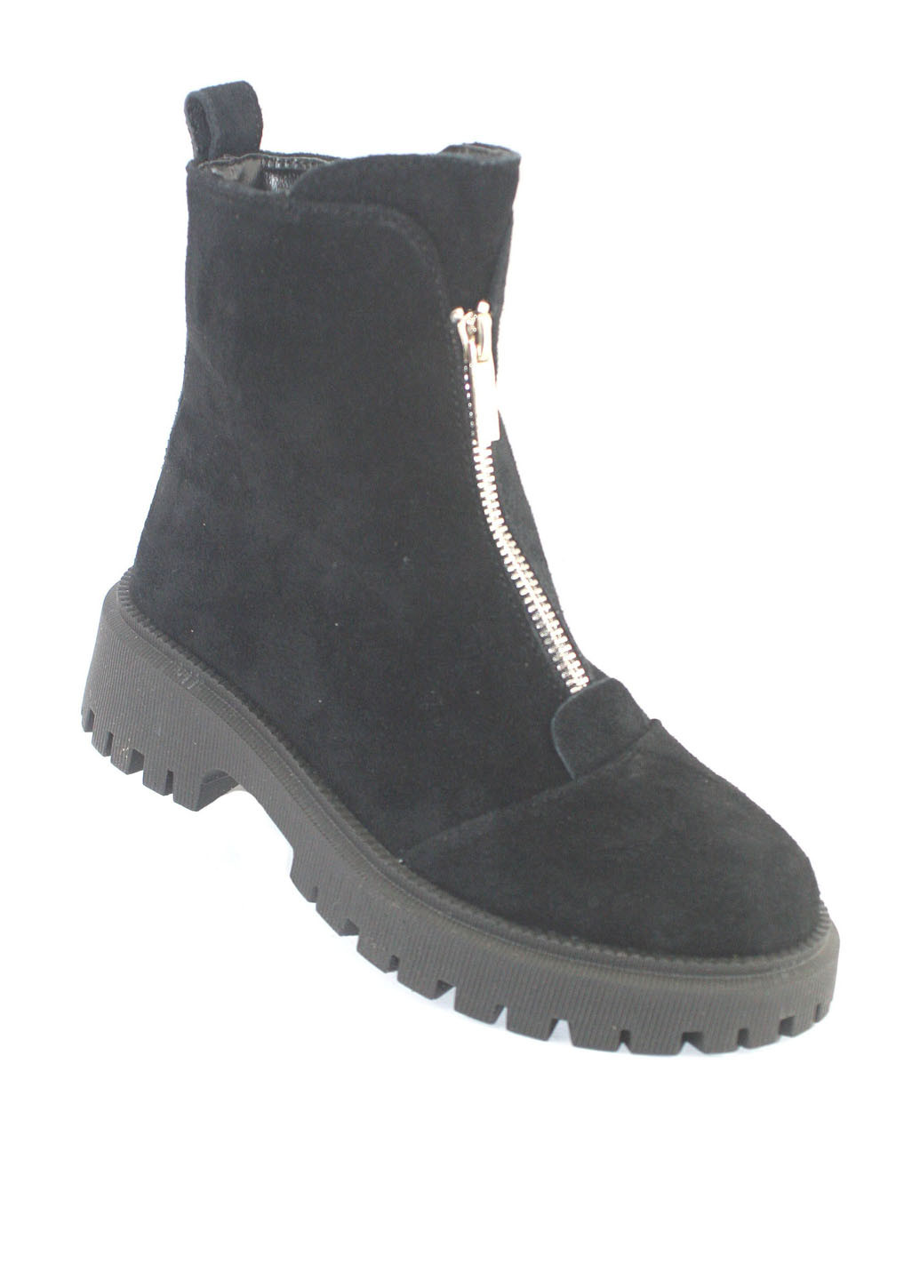 Осенние ботинки Mila на тракторной подошве, с молнией из натуральной замши