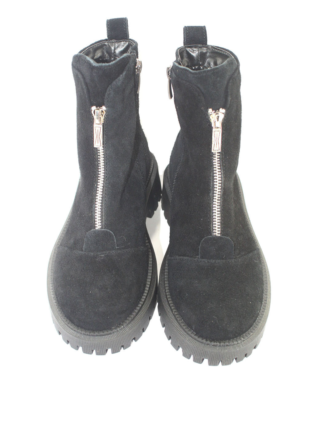 Осенние ботинки Mila на тракторной подошве, с молнией из натуральной замши