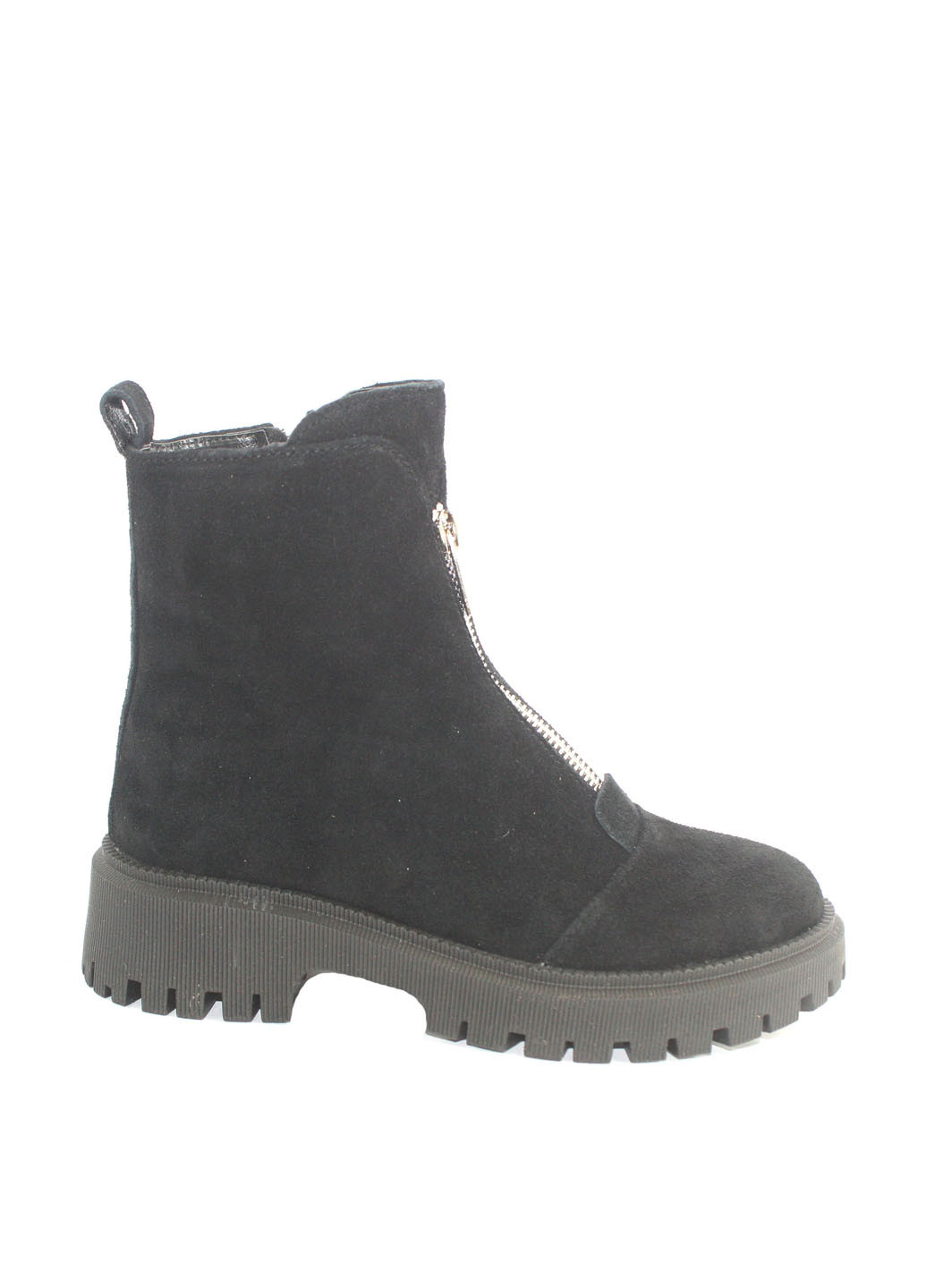 Осенние ботинки Mila на тракторной подошве, с молнией из натуральной замши