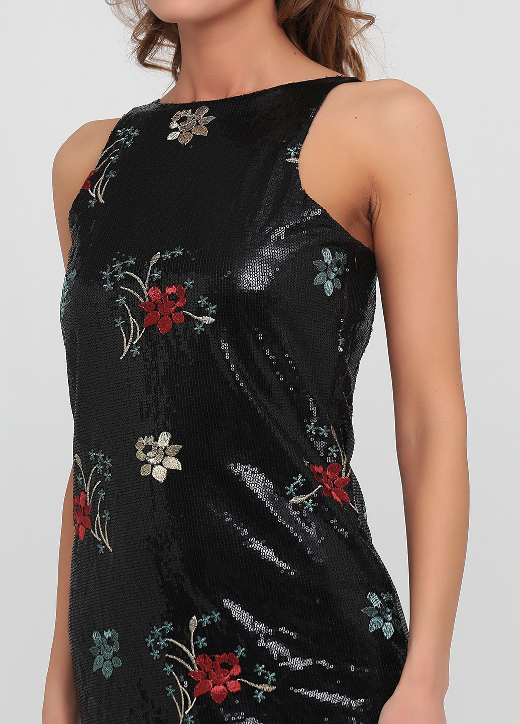 Чорна коктейльна сукня з відкритою спиною Urban Bliss з квітковим принтом