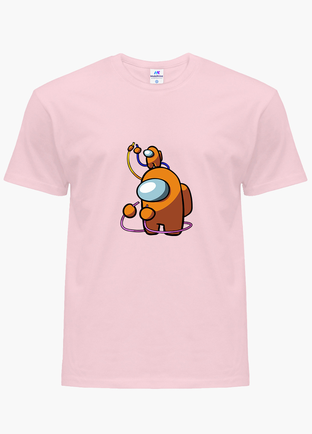 Розовая демисезонная футболка детская амонг ас оранжевый (among us orange)(9224-2413) MobiPrint