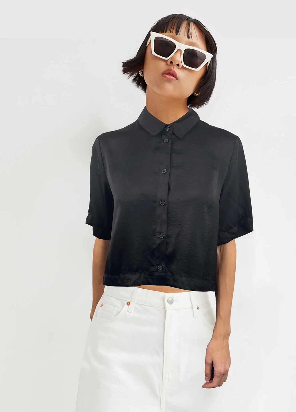 Чёрная блуза Monki