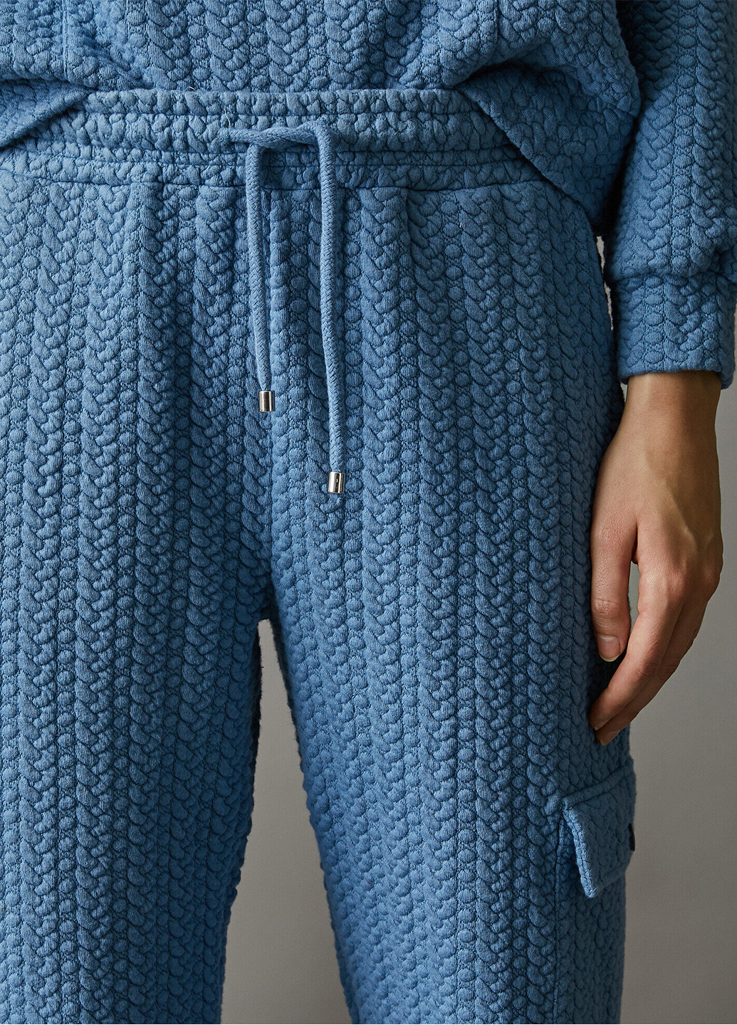 Голубые кэжуал демисезонные карго, укороченные, джоггеры брюки KOTON