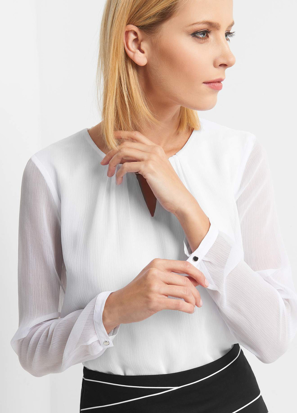 Біла демісезонна блуза з довгим рукавом Orsay