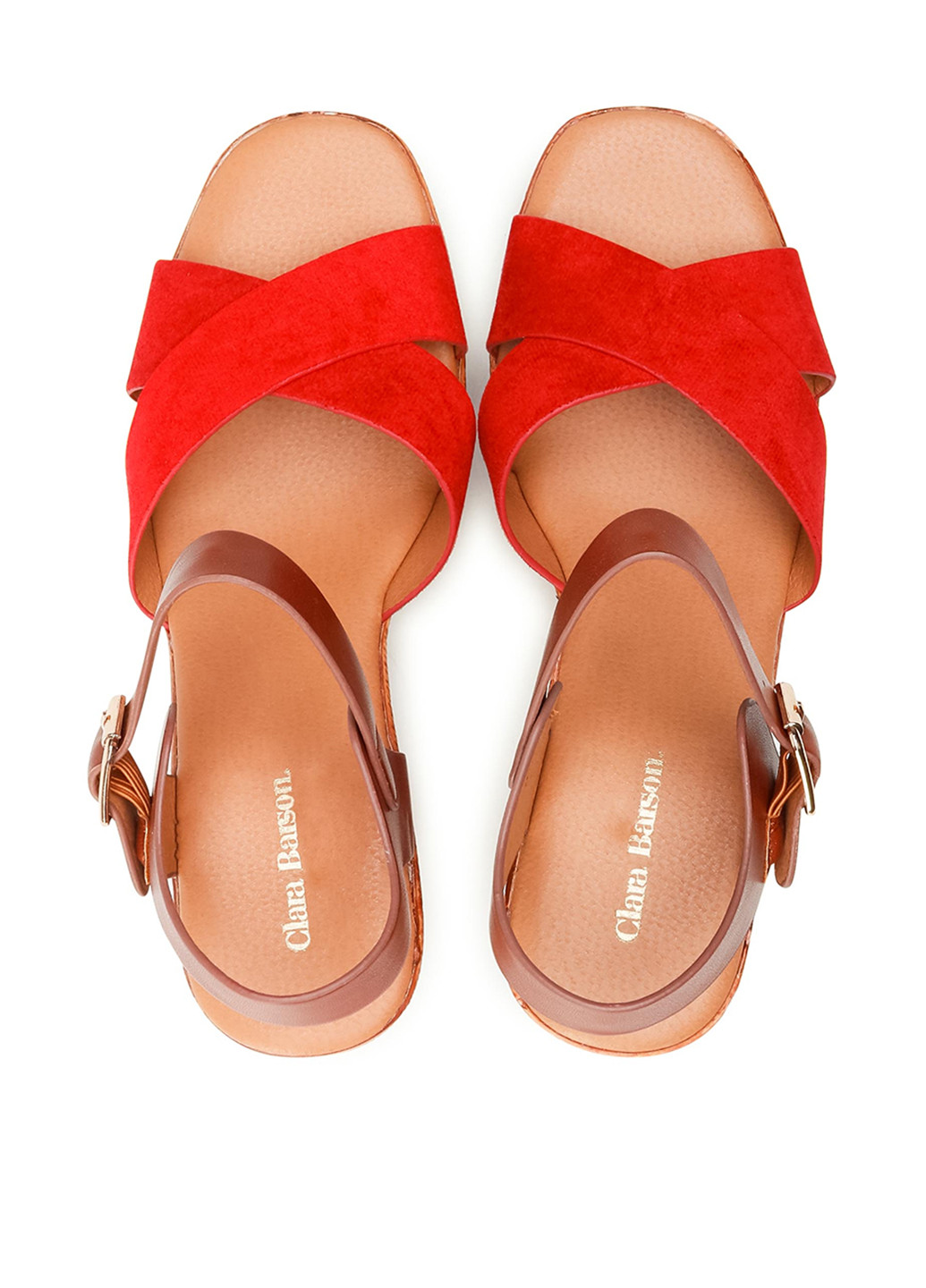 Красные сандалі clara barson Clara Barson с ремешком с тиснением